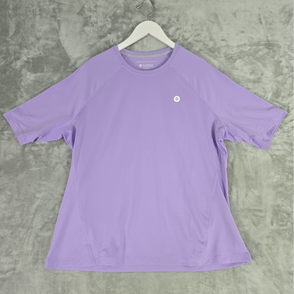 Coolibar Women's Devi Short Sleeve Tshirt XL Purple UPF 50 Performance Workout
